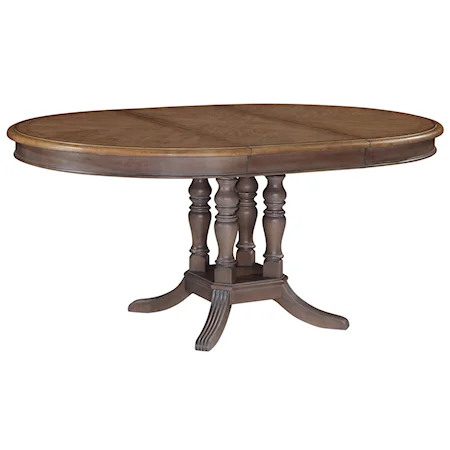 Oval Pedestal Dining Table with 18" Leaf
